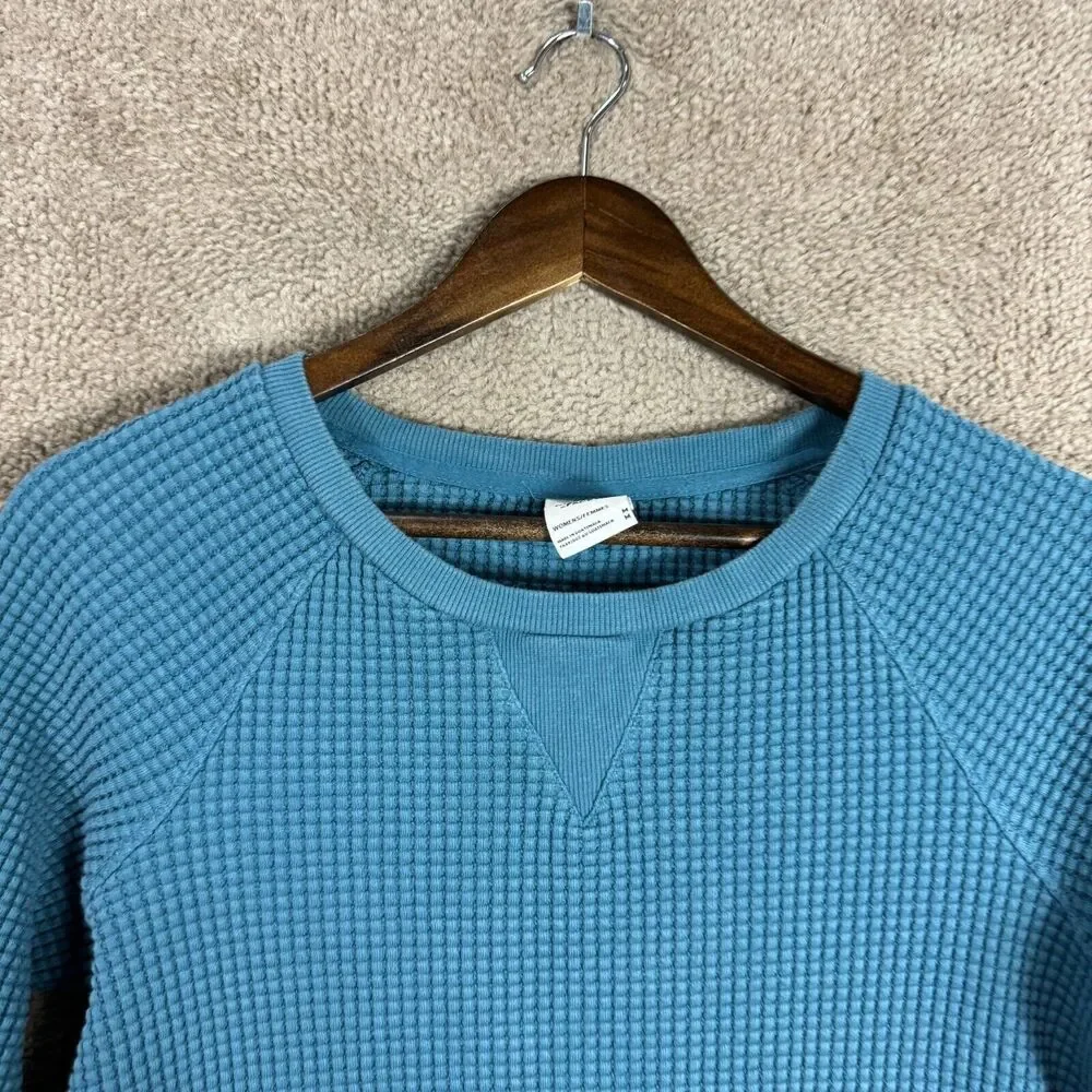 The North Face Chabot Sweater Womens Size Medium Slate Blue Crewneck Waffle Knit - Picture 3 of 10